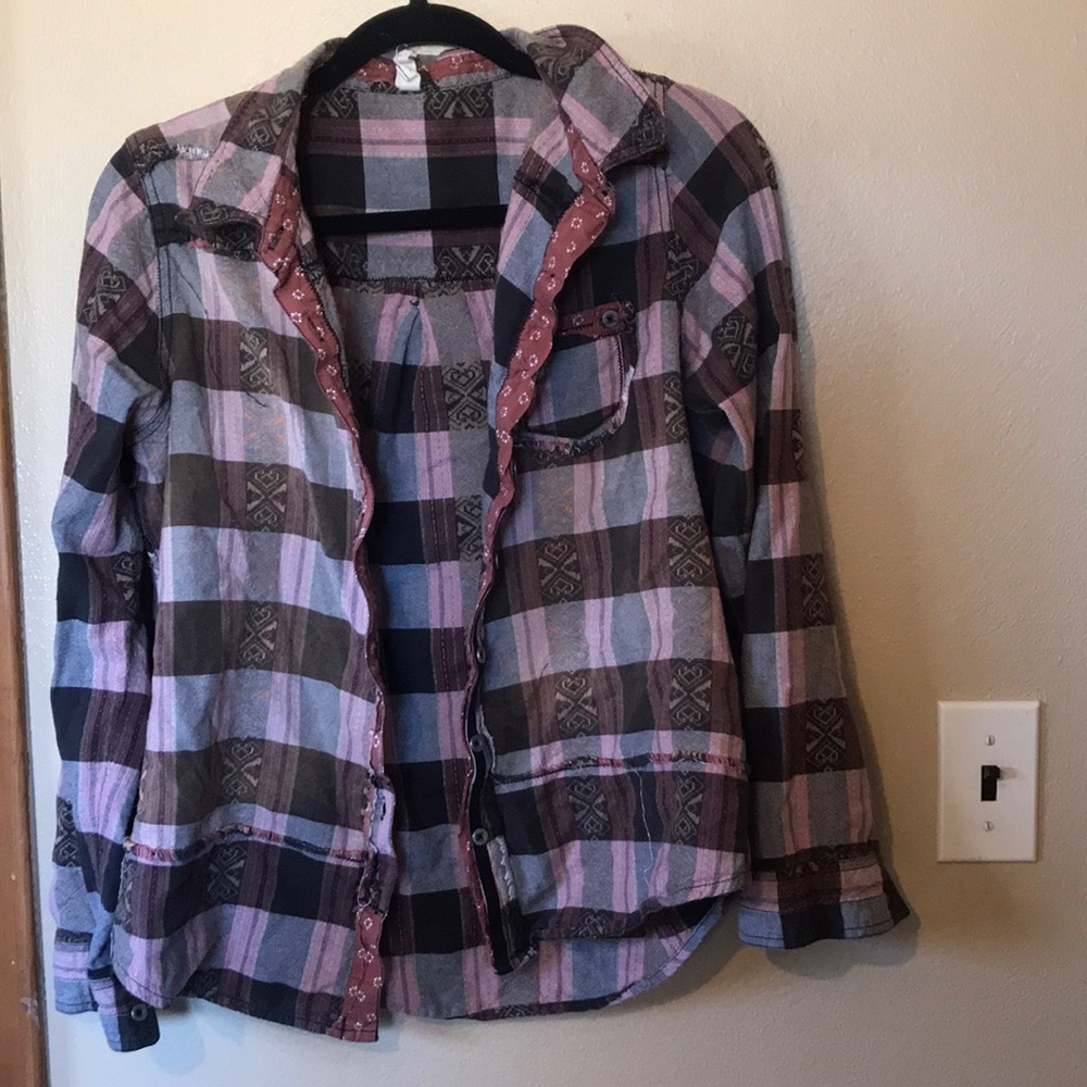 Free People Patchwork Plaid Flannel